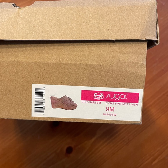 Sugar Tan Wedge Sandals with Bow - Picture 7 of 8